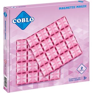 Coblo Pastel Basisplaten 2 stuks - Magnetisch speelgoed - Montessori speelgoed - Bouwplaat - STEM speelgoed - Cadeau kind - Speelgoed 3 jaar t/m 12 jaar