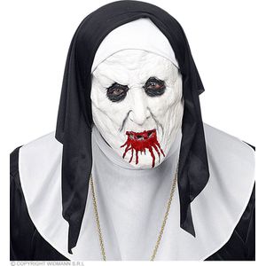 WIDMANN - Halfhoofdig masker, gruwelijke non met volwassen hoofdtooi