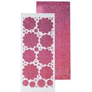 LeCrea - 10 Nested Flowers stickers 5. diamond roze 61.5848