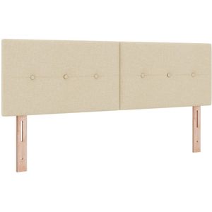 vidaXL - Hoofdbord - Met - Knopen - Tufted - Crème - 160 - cm - Stof