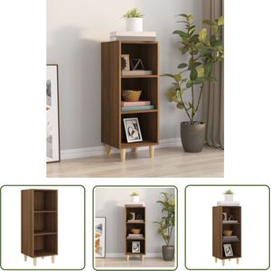 The Living Store Dressoir 34,5x32,5x90 cm bewerkt hout bruin eikenkleur - Dressoir - Commode - Bergruimte - Badkamermeubel - Salontafel