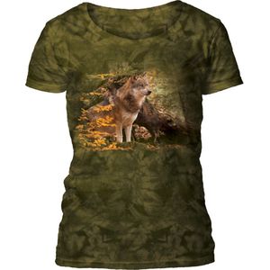 Ladies T-shirt Autumn Grey Wolf XL