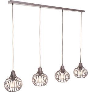 QAZQA saffira - Moderne Hanglamp eettafel voor boven de eettafel | in eetkamer - 4 lichts - L 1340 mm - Bruin - Woonkamer | Slaapkamer | Keuken