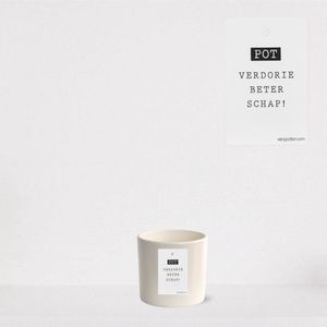 Luxe sierpot 'Potverdorie beterschap' Creme – Cadeau - bloempot voor binnen – pot van 13cm – plantenpot met Ø13 – sierpot voor kamerplant