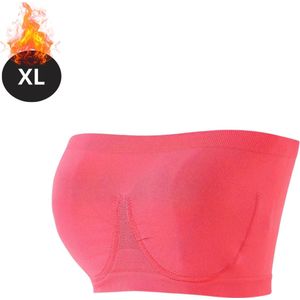 Nivard BH Zonder Beugel - Zonder Bandjes - Push-up Bh's - Comfort Beha - Comfortabel - Sterk - Yoga - Dames - Rood - Maat XXL