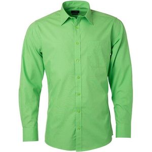 James and Nicholson Heren Longsleeve Poplin Shirt (Kalk groen)