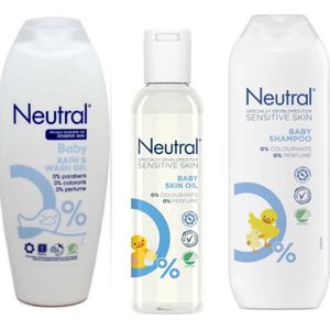 Neutral 0% Baby Huidolie + Washgel + Shampoo - Combinatie pack