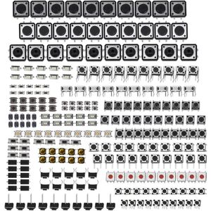 Touch-drukknopschakelaars assortimentset - 250 stuks, 25 waarden, 12V 50mA - Micro-tactile momentane auto-stroomsleutelschakelaar voor huishoudelijke apparaten