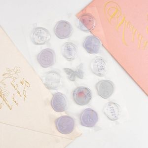 Allecto Plus - Paarse Imitatie Wax Stickers voor Envelop Afdichting - Bruiloft Uitnodiging Decoratie