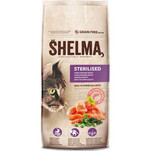 Shelma Premium Kattenvoer - Kattenbrokken rijk aan Verse Zalm - 8 kg