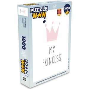 Puzzel Illustratie met de quote ""My princess"" en een roze kroon - Legpuzzel - Puzzel 1000 stukjes volwassenen