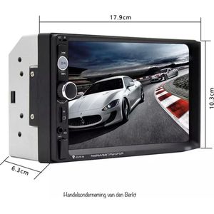 Dubbel din 7'' HD autoradio. Touchscreen, Bluetooth, Achteruitrijcamera.