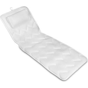 Badkussen met anti-slip zuignappen voor orthopedische steun in bad - Home spa kussen voor rug schouders en nek - XL - Wit