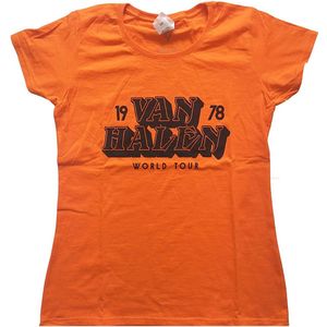 Van Halen - World Tour '78 Dames T-shirt - L - Oranje