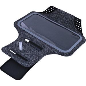 Ntech Sportarmband Fabric/Stof met Sleutelhouder voor Geschikt voor Samsung Galaxy A20/A30/M30/A50 - Zwart/Grijs