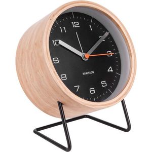 Karlsson Wekker Innate XL Zwart - Staal-Hout - Ø 14cm