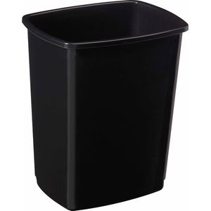 Kunststof prullenbak 50 liter zwart - Zonder deksel