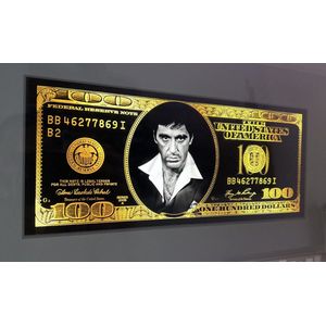 Plexiglas ""Scarface dollar Tony Montana"" afmeting 160x70cm