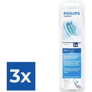 Philips Sonicare ProResults HX6012/07 - Opzetborstel - Standaard - 2 stuks - Voordeelverpakking 3 stuks