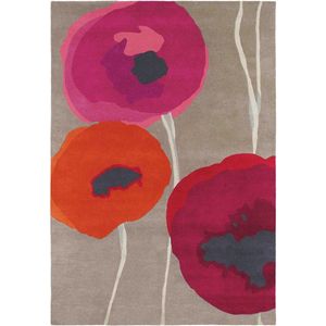 Sanderson - Poppies Red Orange 45700 Vloerkleed - 170x240  - Rechthoek - Laagpolig Tapijt - Landelijk - Meerkleurig