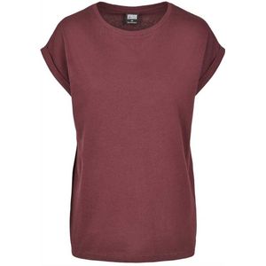 Urban Classics - Extended Shoulder Dames T-shirt - 3XL - Bordeaux rood