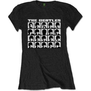 The Beatles Dames Tshirt -S- Hard Days Night Faces Mono Zwart