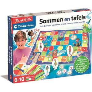 Education Clementoni Bordspel - Sommen en Tafels - Quiz Spel Leren Rekenen - Educatief Speelgoed