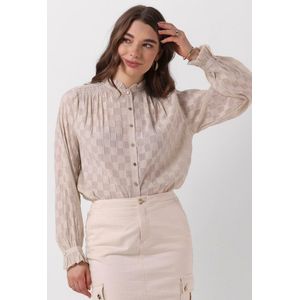 NUKUS Jenna Blouse Check Dames - Jurken - Zand - Maat S