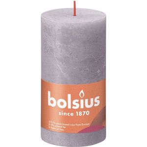 4 stuks Bolsius paars rustiek stompkaarsen 130/68 (60 uur) Eco Shine Frosted Lavender