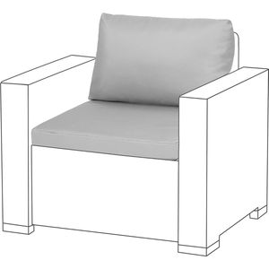 Buitenkussens voor Keter Allibert California rotan meubels, waterafstotende bekleding, zacht en polyester, gemakkelijk te reinigen, lichte vulling (grijs, 2)