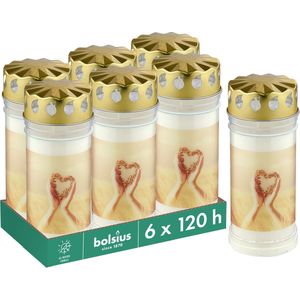 Bolsius - Herdenkingslicht - Krans - 6 stuks - 120 Branduren - Graflicht