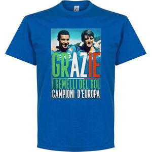 Grazie Gemelli Vialli & Mancini T-Shirt - Blauw - L