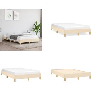 vidaXL Bedframe stof crèmekleurig 120x200 cm - Bedframe - Bedframe - Bed - Slaapmeubel