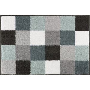 Casilin - Blocks - Antislip Badmat - 60x90 cm - Grijs Blauw