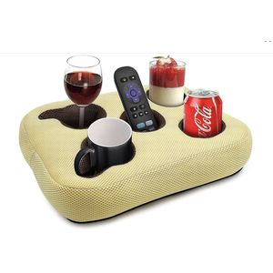 Bankbekerhouder, bekerhouder, sofa-bekerhouder, kussen, wasbaar kussen met koffiebekerhouder voor thuis, auto, park, reizen, vliegtuig