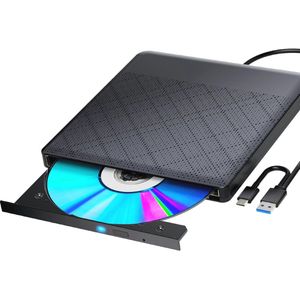 Draagbare Externe Blu-ray Drive met USB 3.0 en Type-C - Lezen en Schrijven van DVD's en Blu-ray's