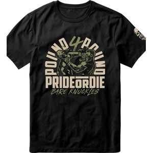 PRIDE or Die T-Shirt BARE KNUCKLES Katoen Zwart maat L