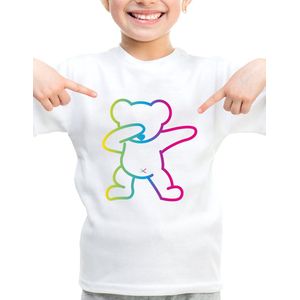 Dab T-Shirt - Kinder T-shirt - Wit - Maat 110 / 116 - Tshirt leeftijd 5 tot 6 jaar - Grappige afbeelding - Cadeau - Shirt cadeau - afbeelding - verjaardag -