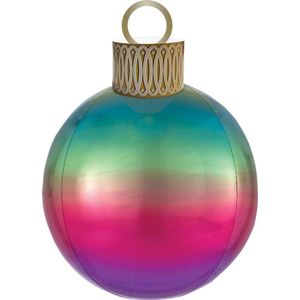 Orbz Kerstbal 38 X 50 Cm Folie Regenboog