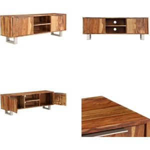 vidaXL Tv-meubel 118x30x40 cm sheeshamhout met honing afwerking - Tv-meubel - Tv-meubels - Tv-meubelen - Tv-meubilair
