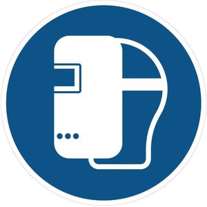 15 Stickers van 5 cm | Gebruik lasmasker verplicht | Pictogram sticker