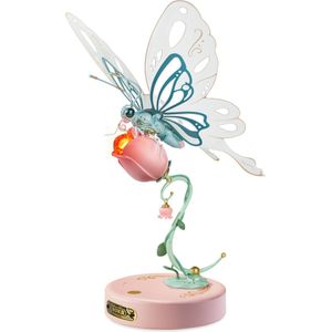 Robotime ROKR Butterfly (pink) - MI05P - Modelbouw - DIY - Miniatuur - Hobby - Bouwpakket - Vlinder - Cadeautip