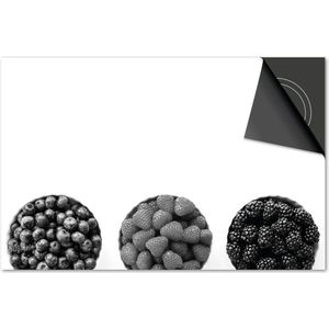 Inductie beschermer 76x51,5 - afdekplaat inductie mat - Dietrix Kookplaat beschermer - Base - Groente en Fruit - Zwart wit fruitbakjes
