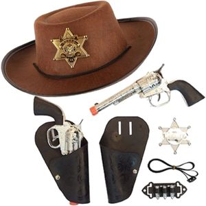 Cowboy verkleed set voor kinderen met cowboyhoed - Carnaval verkleden - Accessoires/wapens