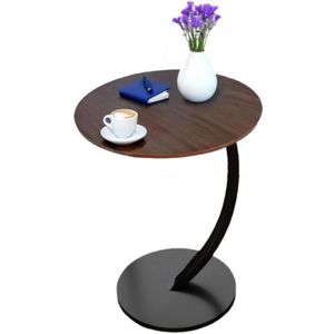 Ceruzo Bijzettafel Bruin - rond 40 cm - hoog 60 cm - kleine bijzettafel - C-vorm - Banktafel