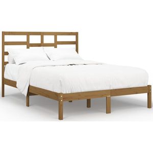 vidaXL - Bedframe - massief - hout - honingbruin - 120x200 - cm
