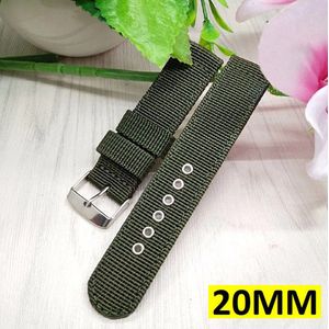 Geweven Horloge Band - Horlogebandje - Nato Strap - Universeel - 20MM - Groen