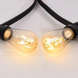 LumenXL lichtsnoer voor buiten 100 meter 100 fittingen - 3,5 watt 2700K LED filament lampen - excl. dimmer