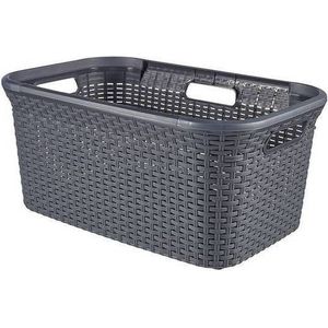 Curver Rattan- wasmand- 45 liter -antraciet- Hoge kwaliteit