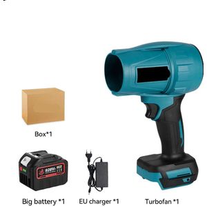 Turbo Fan - Blower - Air Duster - Jet Fan - Waaier - Ventilator - Elektrische - 2000W - Borstelloze - Handventilator - voor Bladeren, Stof, Sneeuw en Auto's - met 1 Batterijen 928VF Set